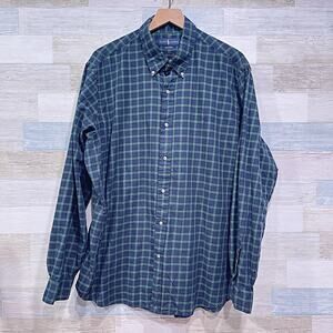 Ralph Lauren Flannel Plaid Shirt Blue Green Plaid Classic Fit Mens XXL 2XL